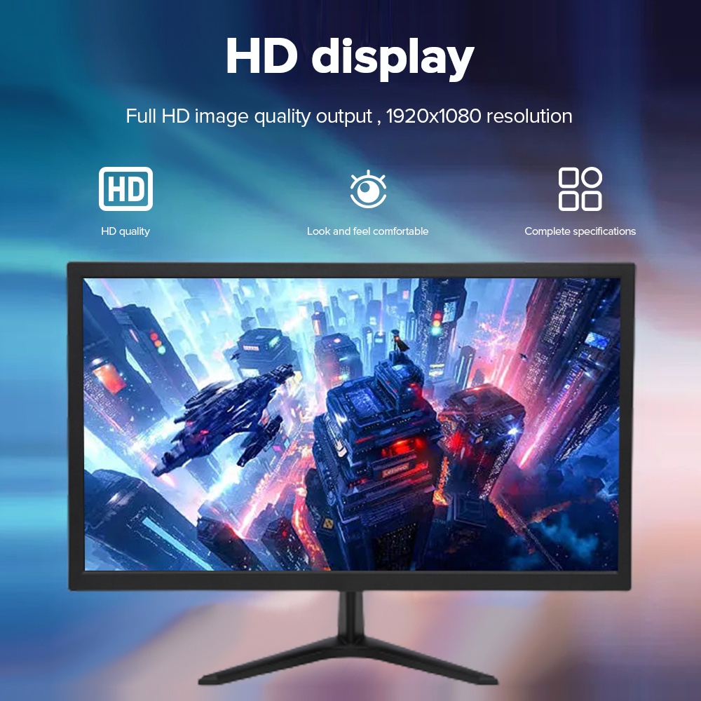 Desktop Computer Monitor PC Gaming Office Monitor 24 Inch HD 1080p 75Hz ...