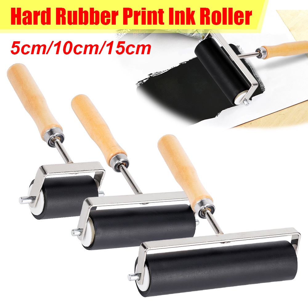 5/10/15cm Rubber Roller Professional Hard Print Ink Roller Stamping ...