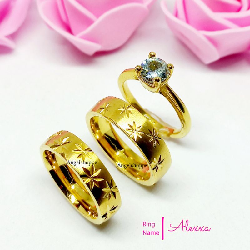 3in1 Set [Wedding ring and Engagement Ring] | Shopee Philippines