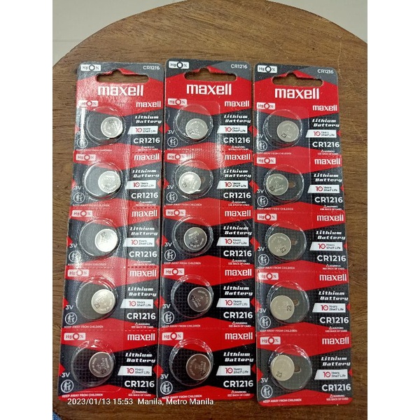 MAXELL CR1216 Lithium Battery 3V ( 5pcs per pad) | Shopee Philippines