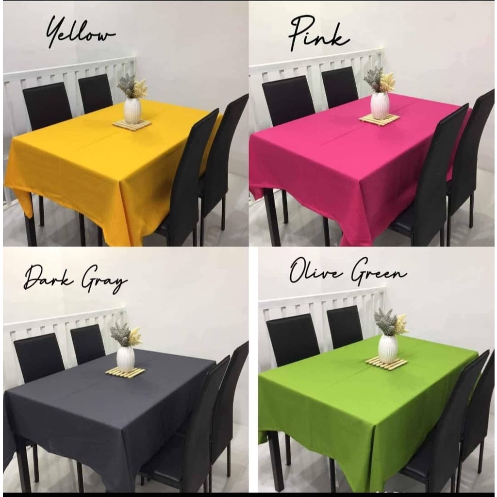 PLAIN TABLE CLOTH 4/6/8/10 seater Geena | Shopee Philippines