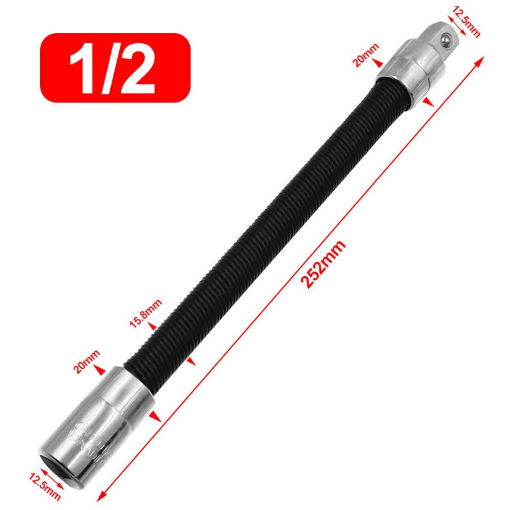 CLEOES Flexible Extension Rod 1/4 3/8 1/2 Hex Shank Socket Extension ...