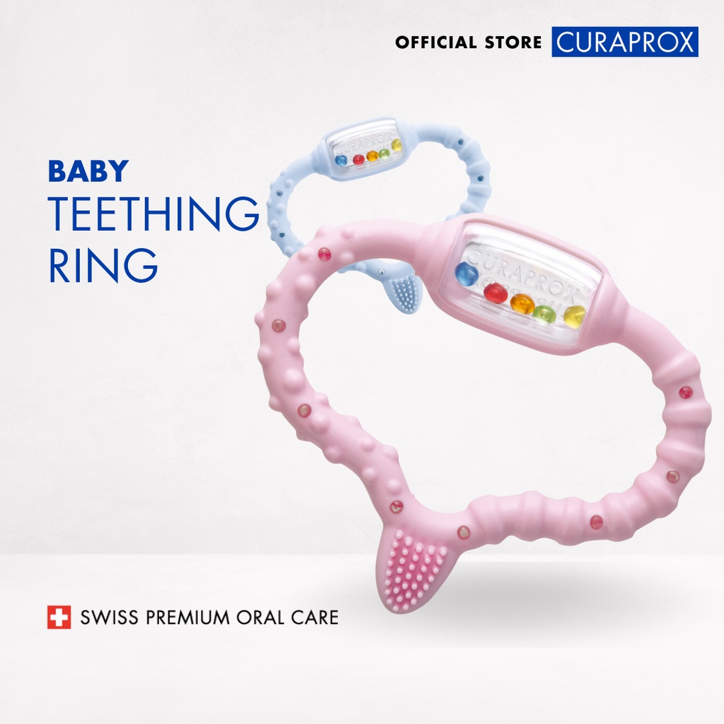 Curaprox Curababy Teething Ring Toothbrush for Baby 0 24 Months