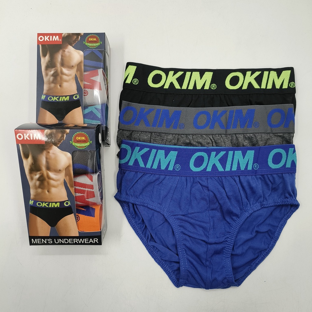 3 in 1 OKIM Brief Underwear Cotton For Men | Shopee Philippines