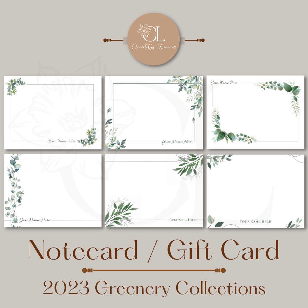 Greenery / Eucalyptus Watercolor - Personalized / Customized Notecard ...