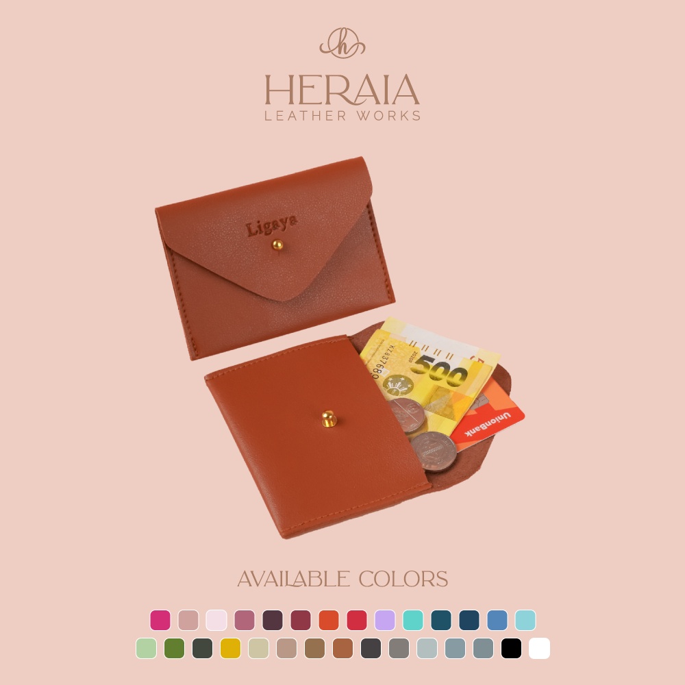 Leather Envelope Coin Purse (Standard or Personalized) Shopee Philippines