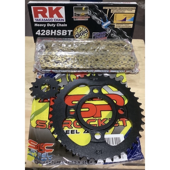 SPROCKET SET RS150/CBR150 RK 130L CHAIN GOLD TSR SPROCKET | Shopee ...