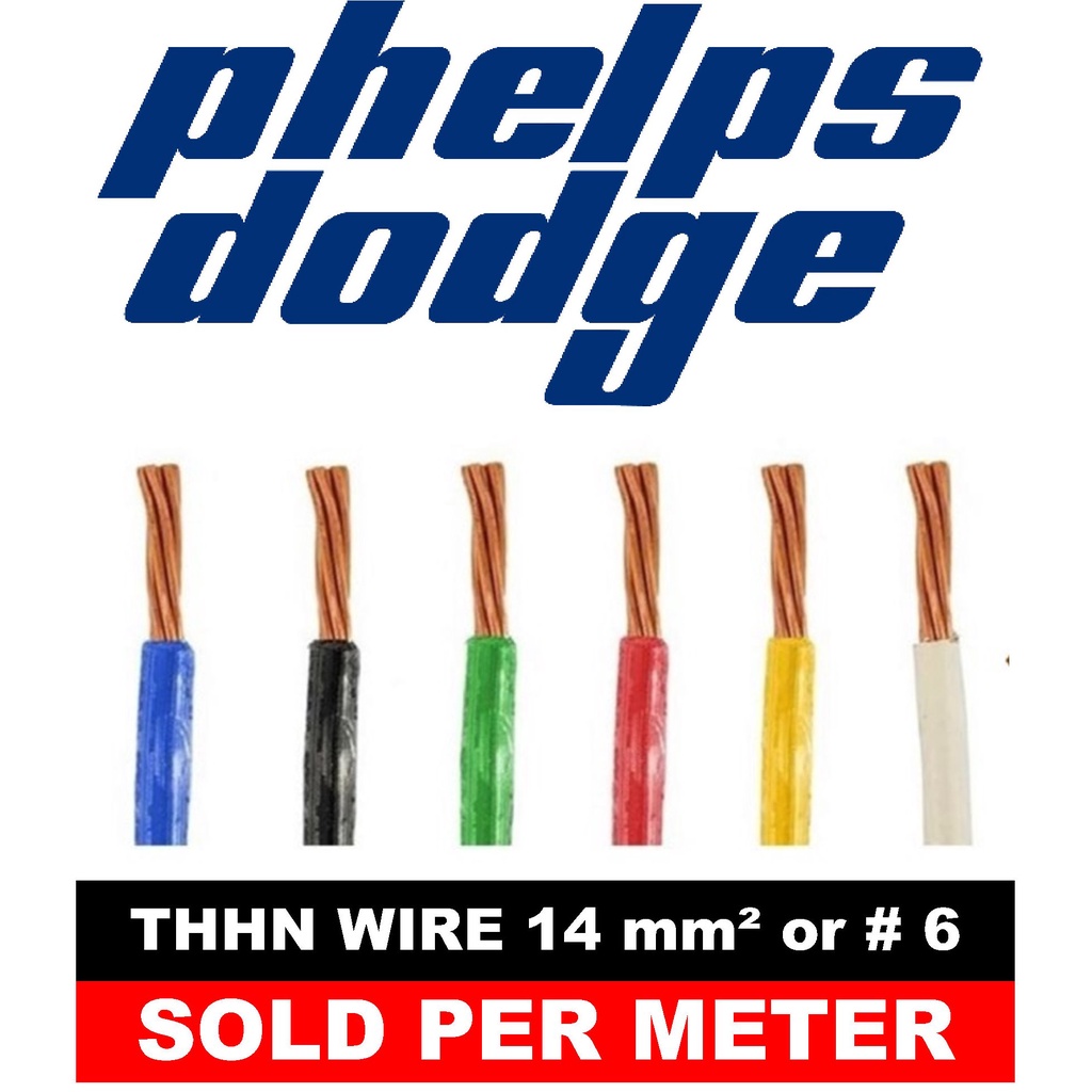 PHELPS DODGE THHN WIRE 6 STRANDED (14mm2) SOLD PER METER | Shopee ...