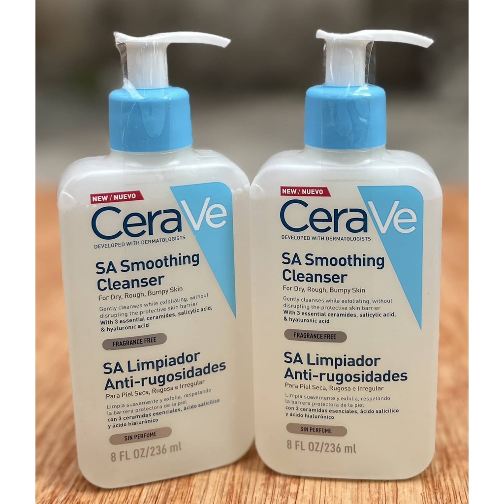 CeraVe – SA Smoothing Cleanser. Limpiador facial Anti-rugosidades para piel  seca, rugosa e irregular