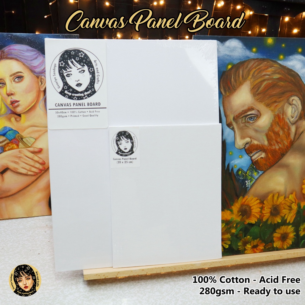 (ORIGINAL) Canvas Panel Board for Painting Primed Ready to Use (20x25cm ...
