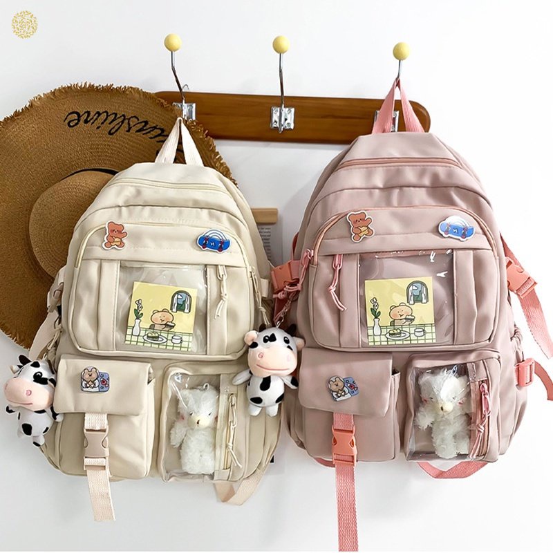 Backpack with Animal Plush Kawaii Pin and Accessories, Kawaii Rucksack ...