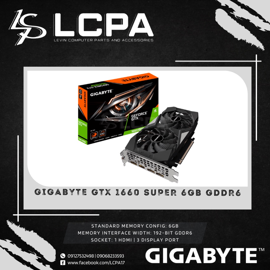 GIGABYTE GTX 1660 SUPER 6GB GDDR6 | GRAPHICS CARD / VIDEOCARD / GPU ...