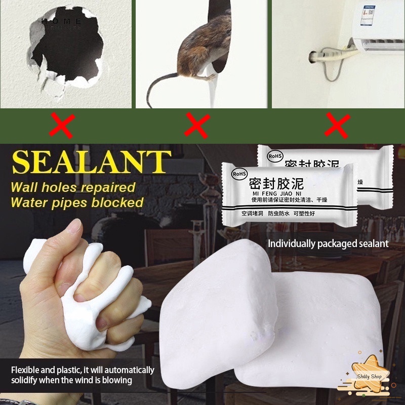 Shilily Wall Hole Sealing Glue Sewer Pipe Sealing Clay, Sealant, Air