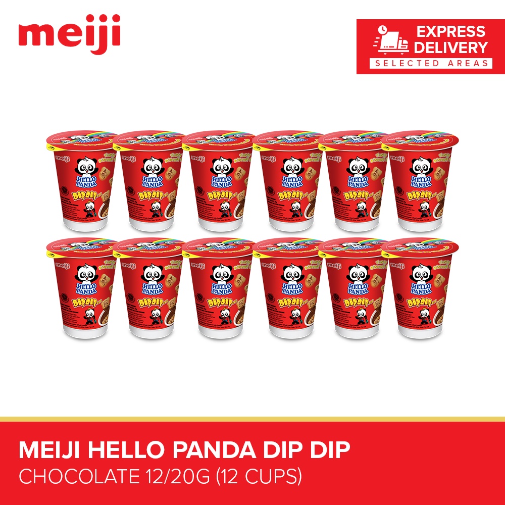Meiji Hello Panda Dip Dip Chocolate 12/20g 12 Cups Express Delivery