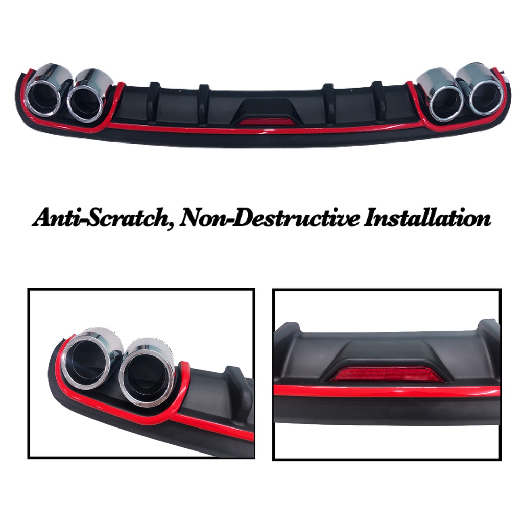 OAPC Universal 120cm Car Rear Bumper Diffusers Lip Spoiler Body Kits ...