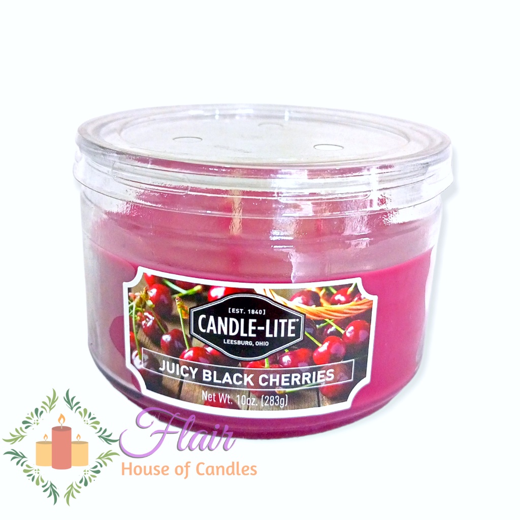 Flair CandleLite Everyday Juicy Black Cherries 3wick Terrace Jar 283g