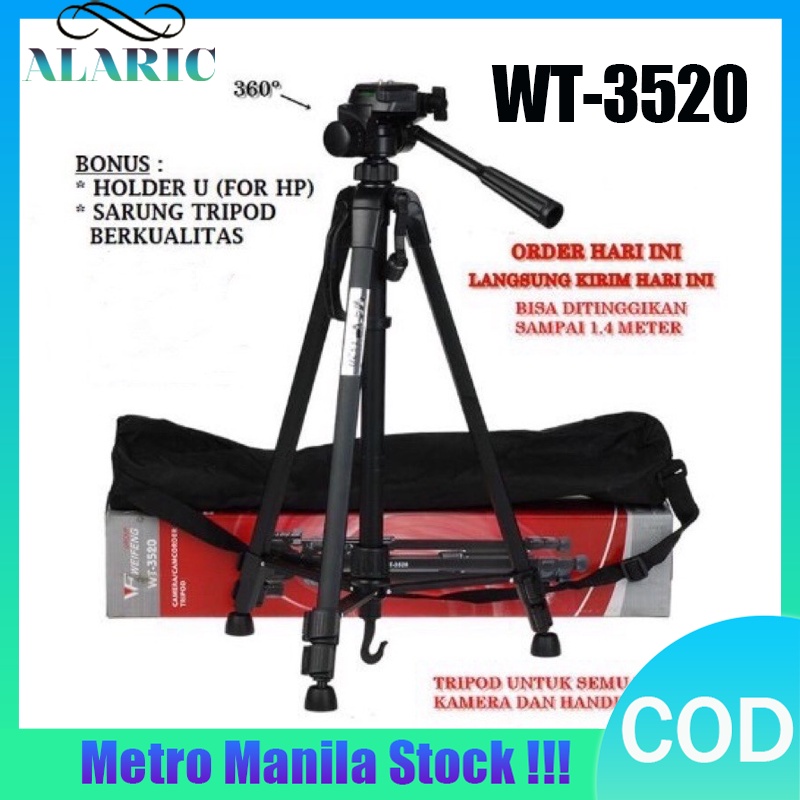ph WT3520 / Camera Tripod for DSLR Tripod Stand for Cellphone Heavy