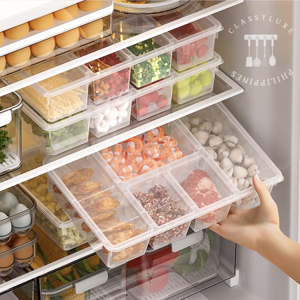 KITkitchen Clear Storage Box Frozen Meat Partition Box Fresh