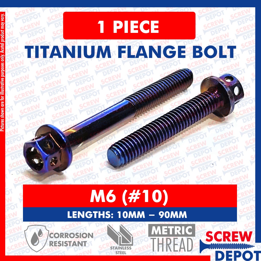 1PC M6 Titanium Bolt / Thailand Flange Bolts / Crankcase Bolt / Heng