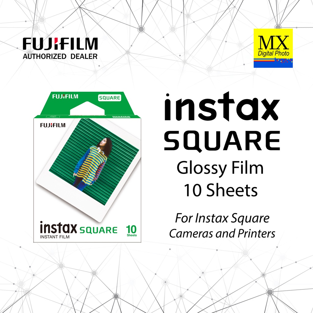 Authentic Fujifilm Instax Square Glossy Film 10 Sheets -for Instax Square  Instant Cameras Printers