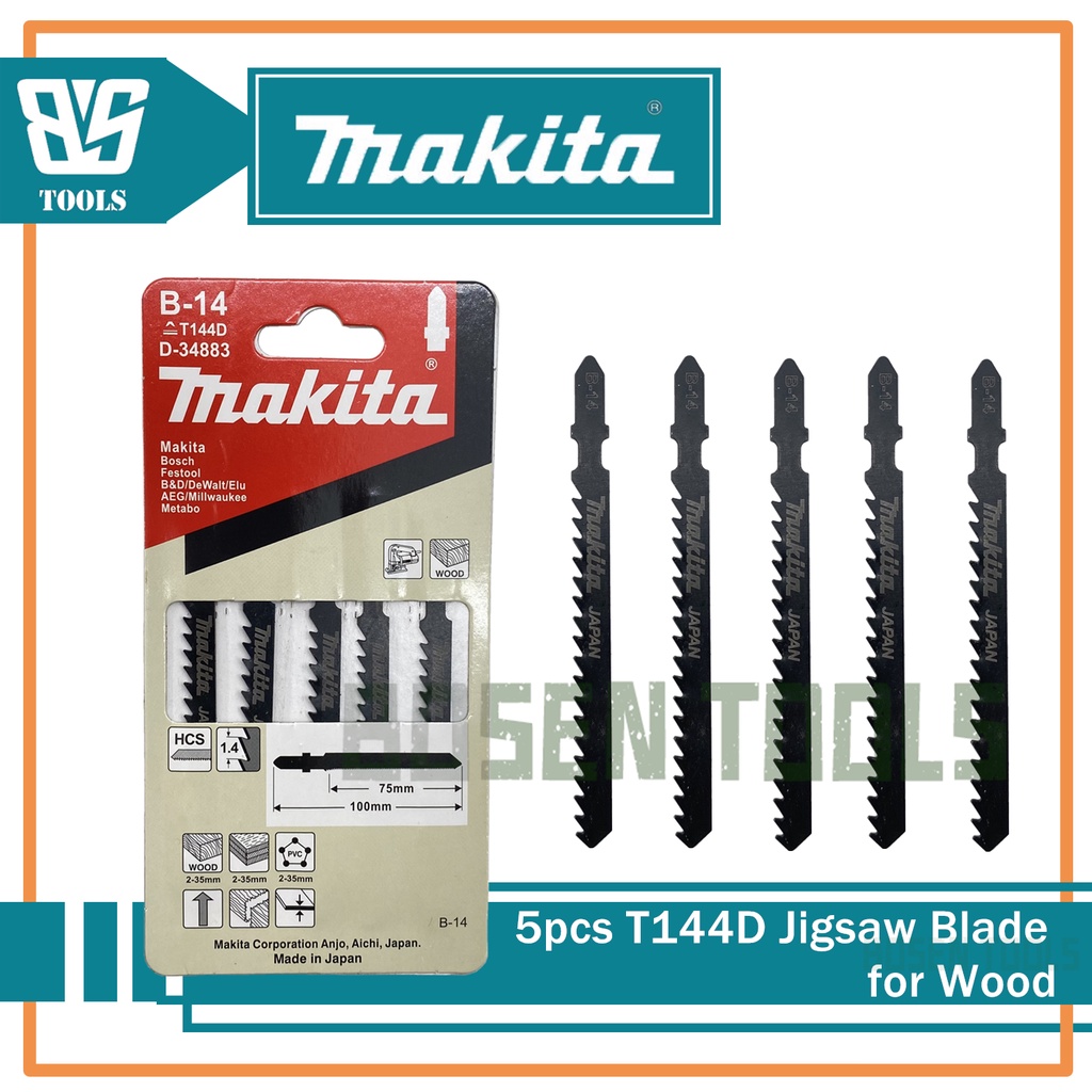 Makita Jigsaw Blade Set for Wood T144D 5pcs per pack Shopee Philippines