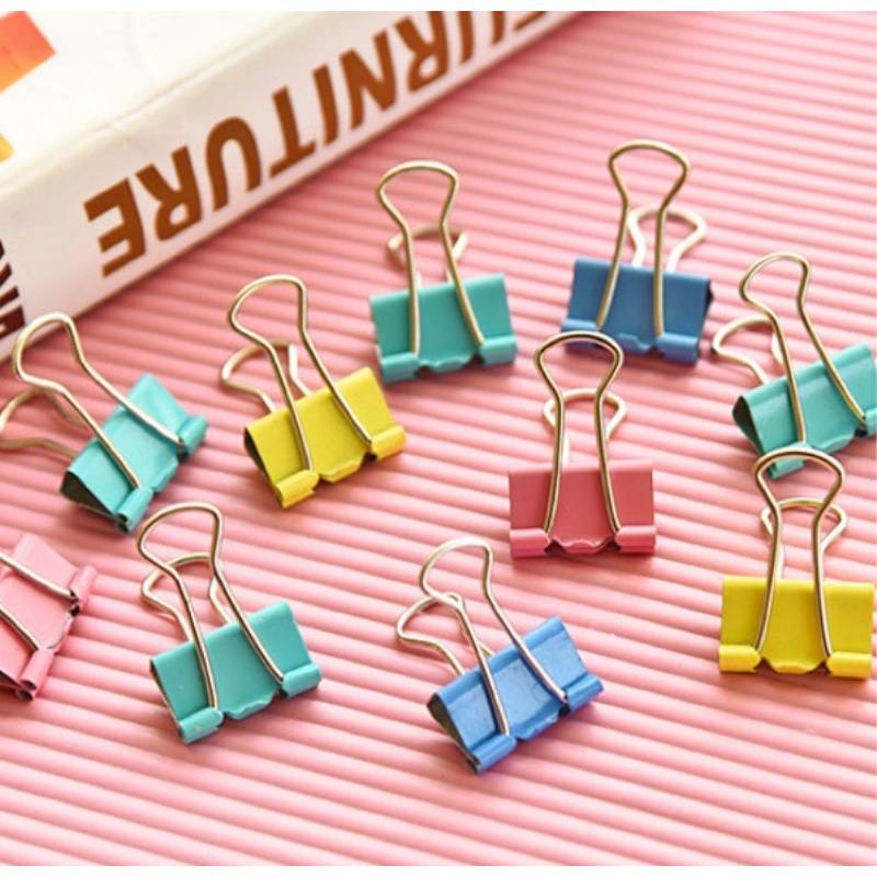 Colorful Binders Small Metal PaperClip 6pcs per pack Metal Binder Clips
