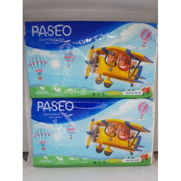 Paseo LUXURIOUSLY SOFT 70s/tissue PASEO TRAVEL PACK 70 SHEETS | Shopee