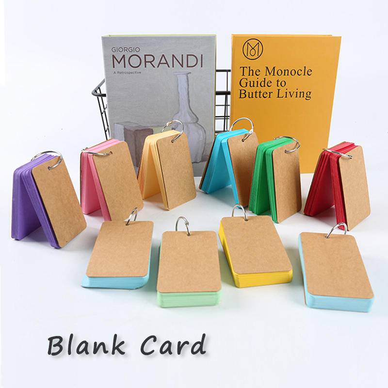 Kraft Paper Binder with Ring Buckle Blank Paper Card Easy Flip Hand