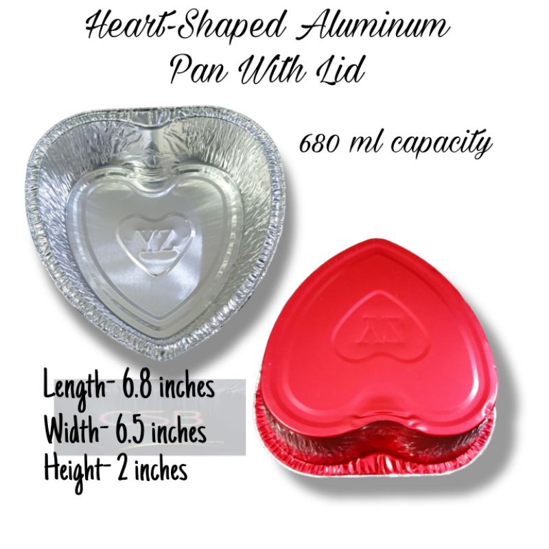 Lid Heart Shaped Foil Pans Heart Shape Aluminum Tray Pan With Lid