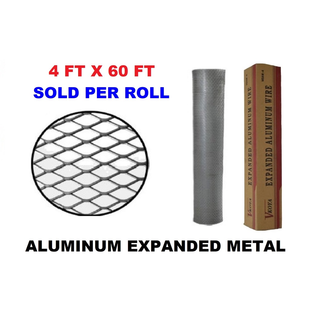 ALUMINUM EXPANDED WIRE MESH 4 FEET X 60 FT (SOLD PER ROLL) Shopee