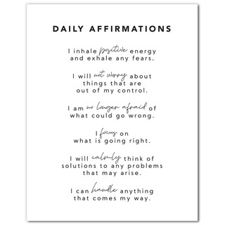 Inspirational Wall Art Affirmations Poster Motivational Positive Self ...