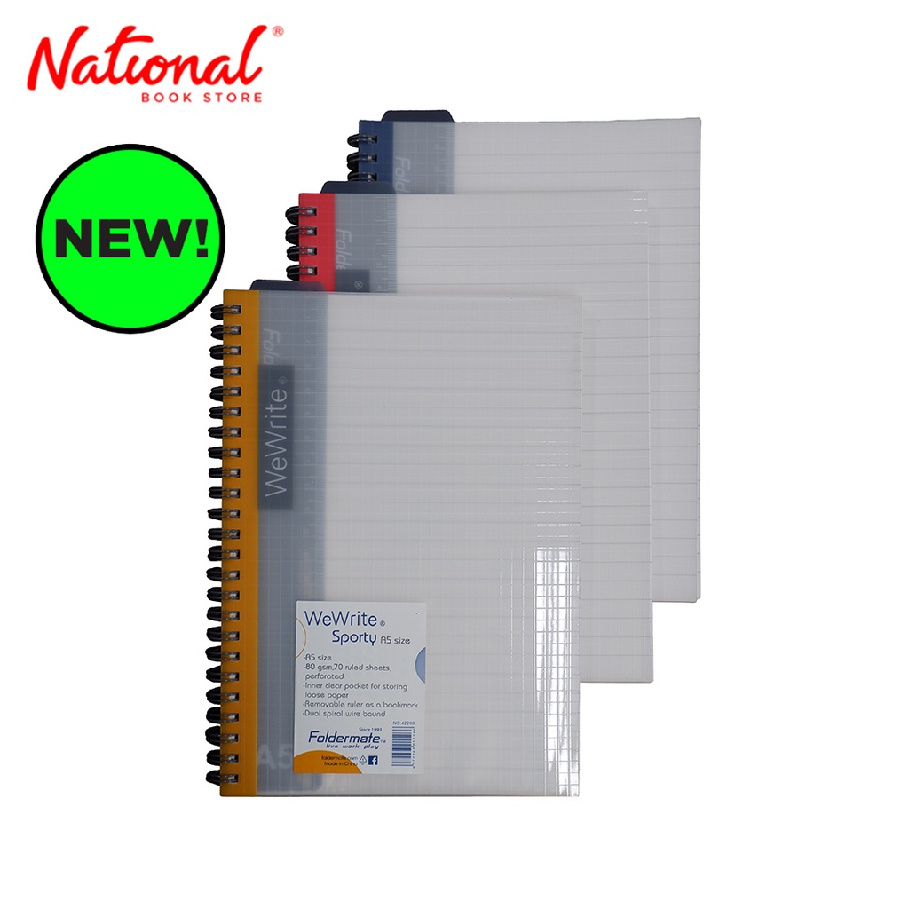 Foldermate Spiral Notebook A5 We Write Sporty 70 sheets Ruled (color