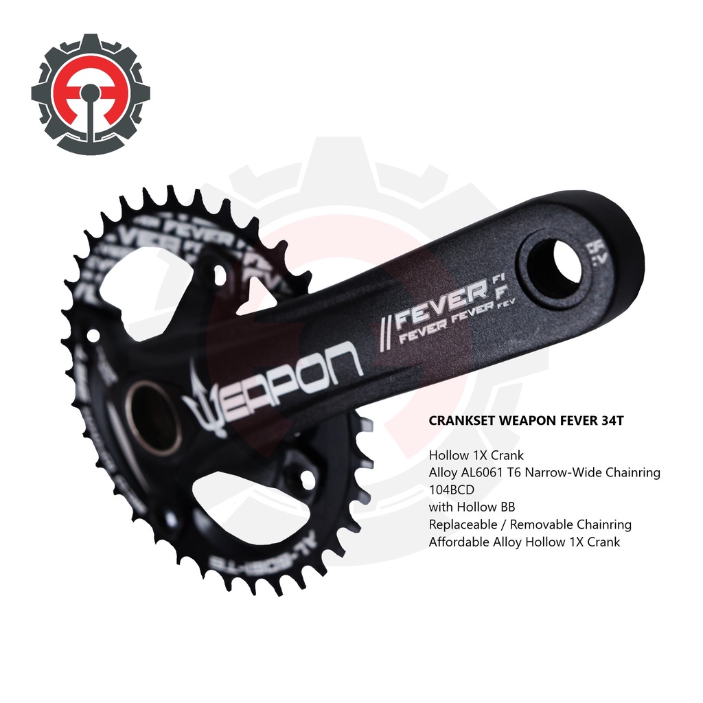 Crankset Weapon Hollowtech Fever Killer Storm Hammer Beast Shopee
