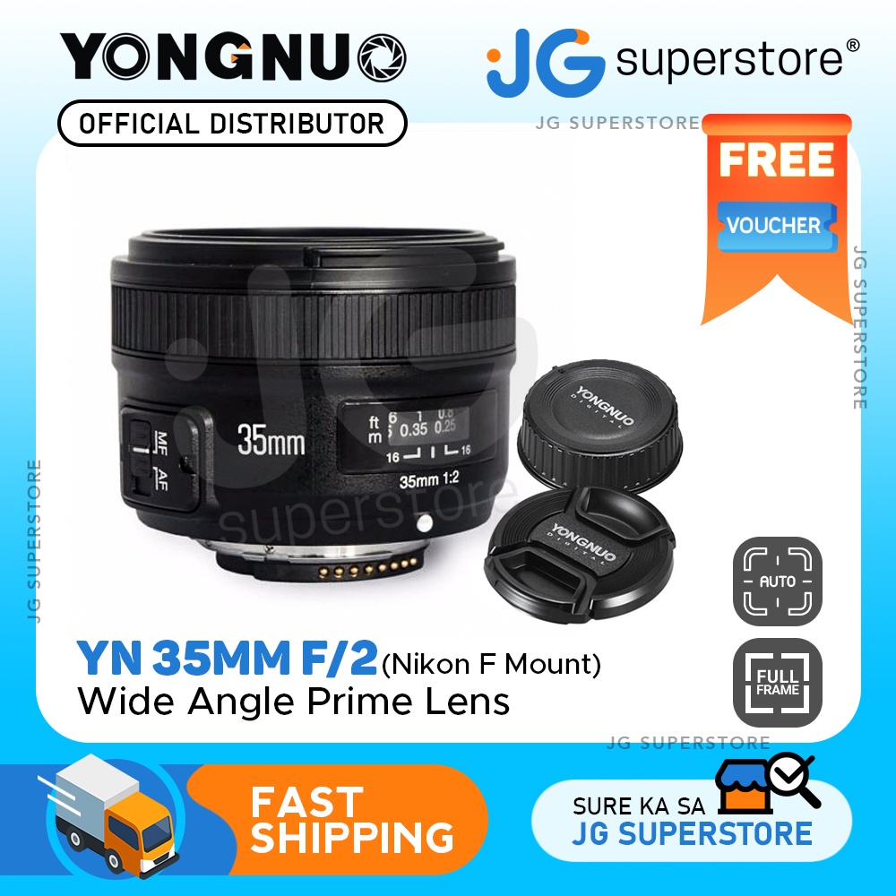 Yongnuo YN35MM F 2N 35mm F2 Lens Wide Angle Large Aperture Auto Focus Lens For Nikon F Mount