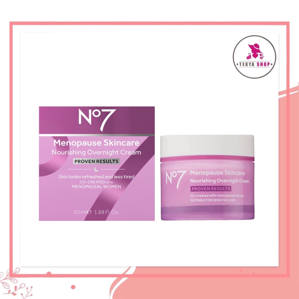 No7 Menopause Skincare Nourishing Overnight Cream, 50 ml Shopee