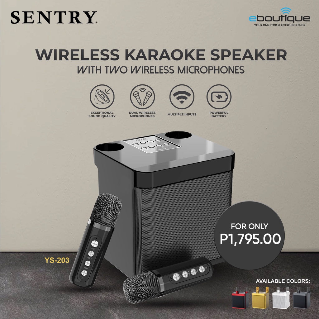 Sentry Dual Microphone Bluetooth 5.0 Speaker Wireless Karaoke Set