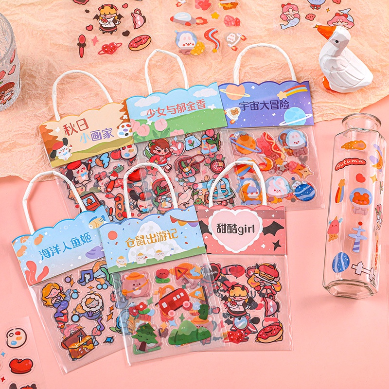3pcs fairy tale series Decorative PET Stickers Pack Cute Hand Sticker ...