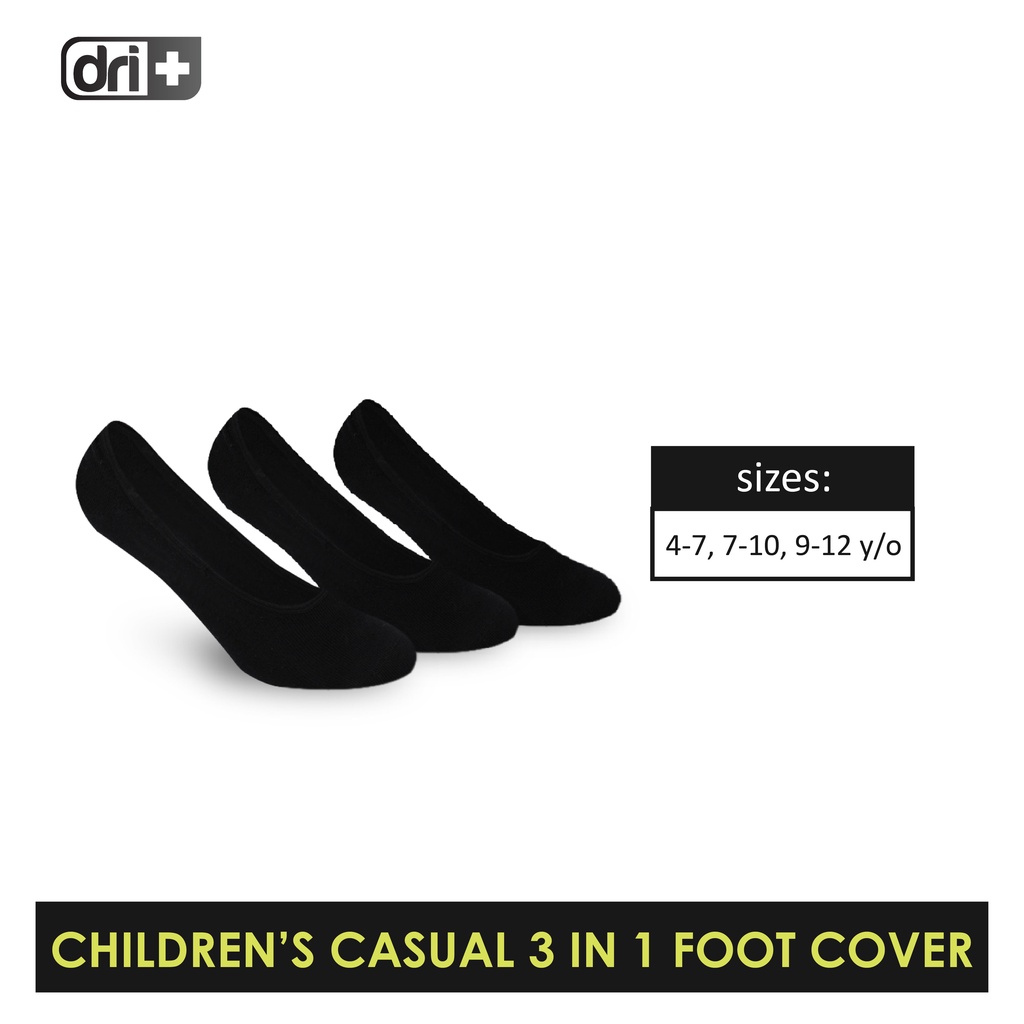 Dri Plus Girls’ Children Cotton Lite Thin Casual Foot Cover 3 pairs in ...