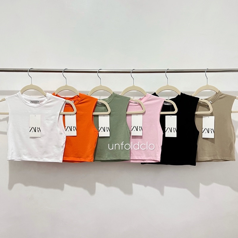 Zara Cotton Cropped Tank Top Shopee Philippines