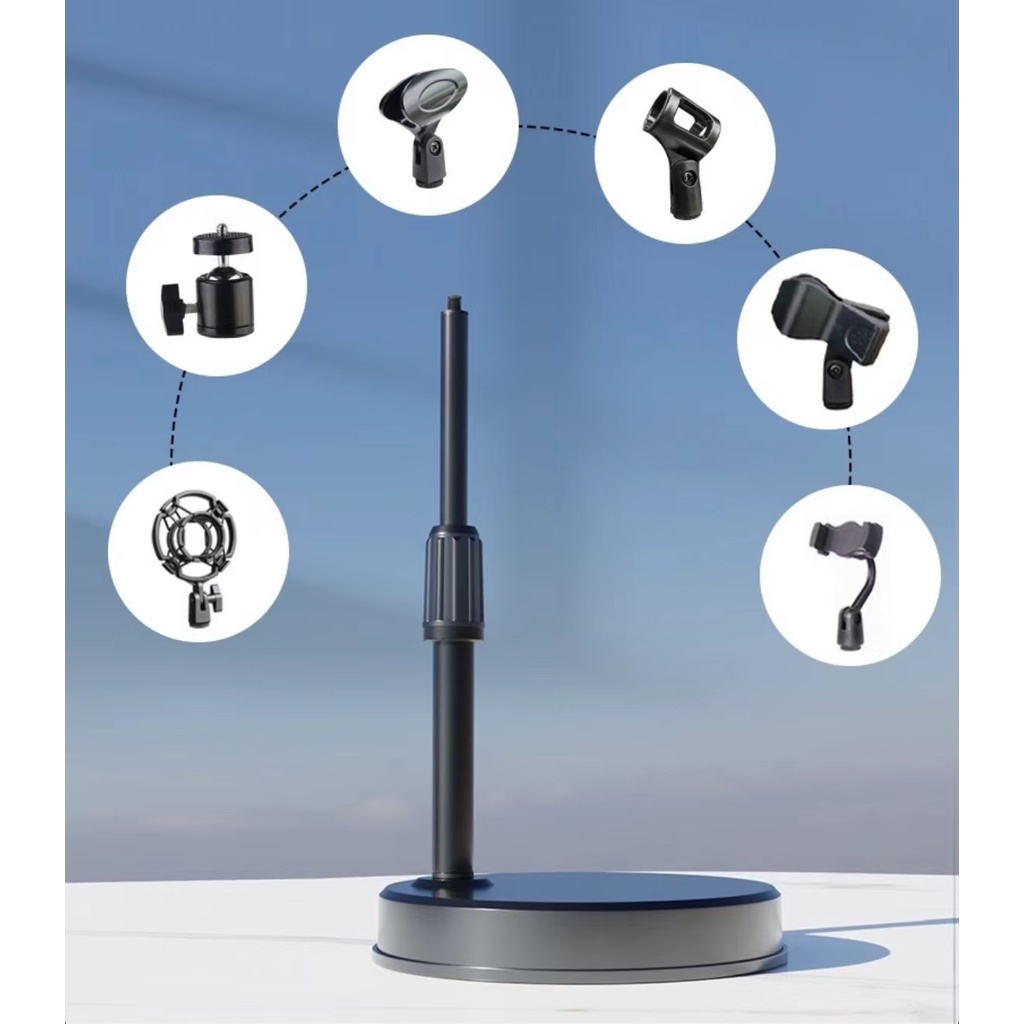 Wired wireless microphone weighted disc desktop microphone stand ...