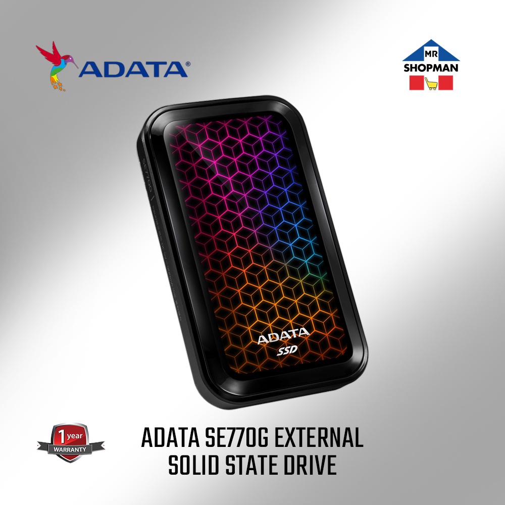 Adata 512Gb External Portable SSD SE770G RGB Solid State Drive Storage ...