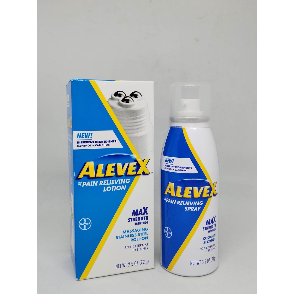 Aleve Pain Relieving Muscle Spray & Lotion Roll-On Max Strength ...