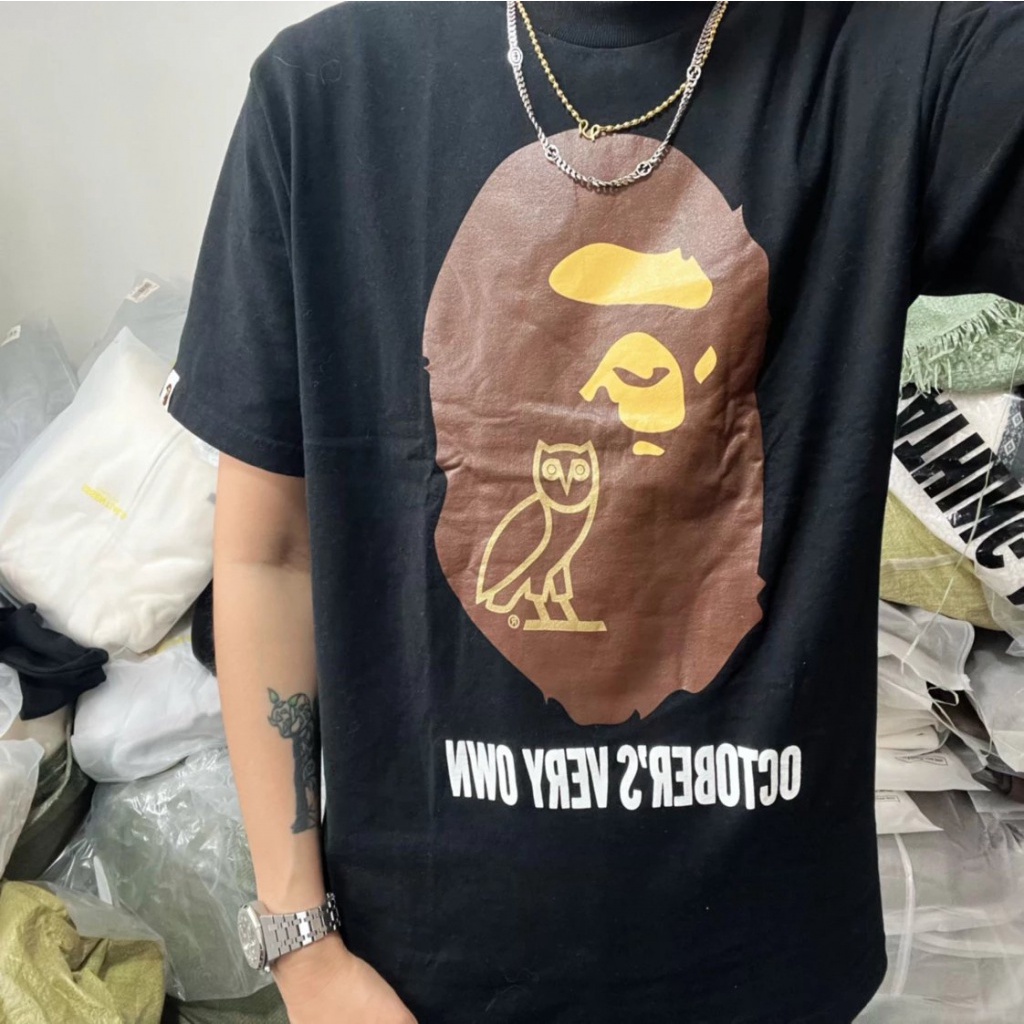 BAPE X Ovo Joint Cooperation Short Sleeve T-shirt Printed Pattern ...