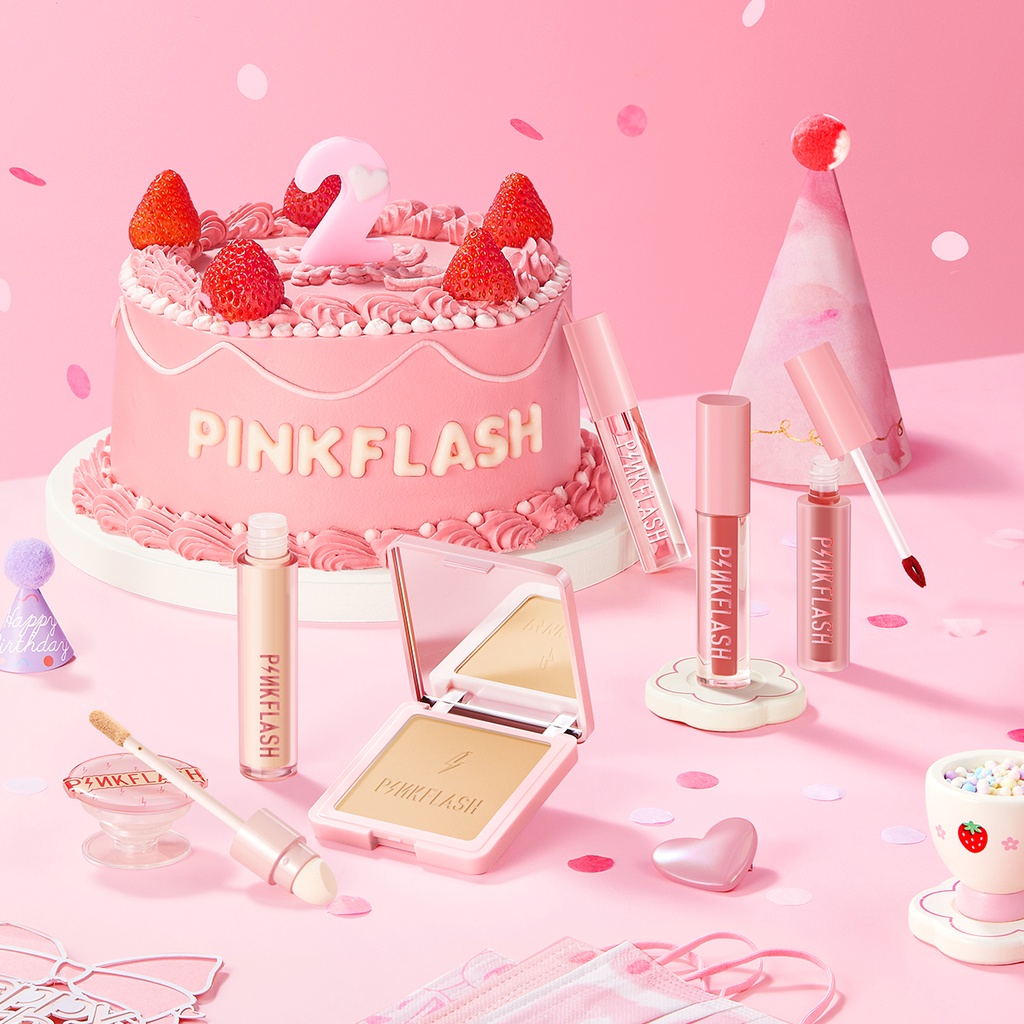 PINKFLASH 2nd Anniversary Lips Makeup Set Waterproof Concealer Mask ...