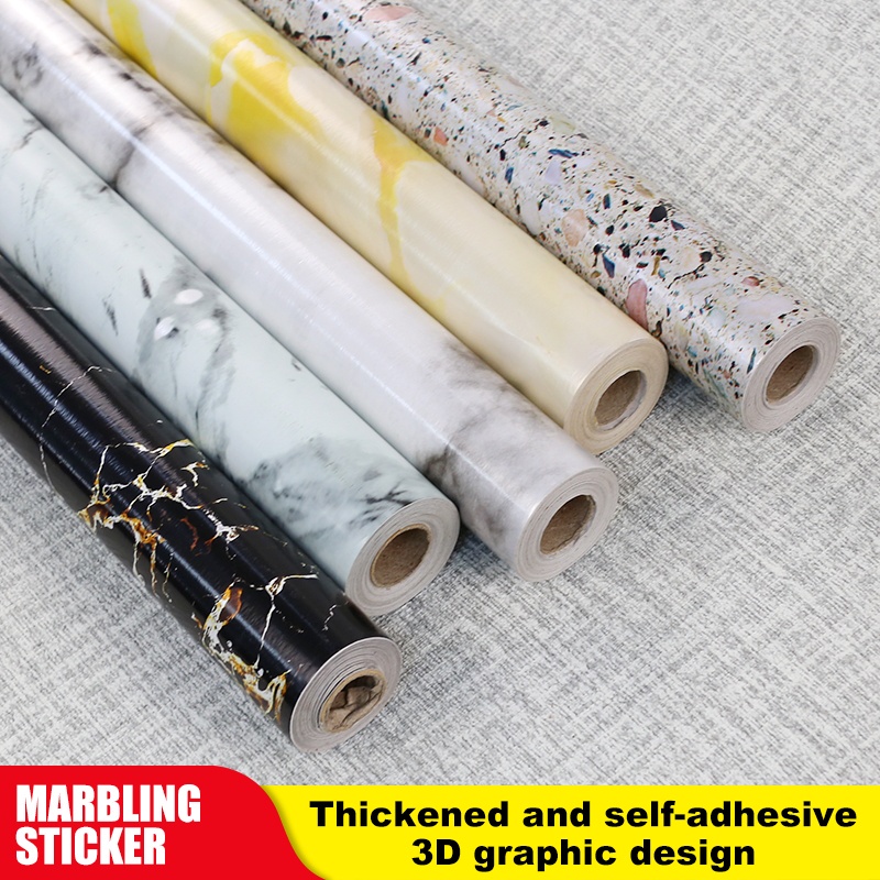 POLRA Wallpaper 10M*45CM marble texture PVC selfadhesive waterproof