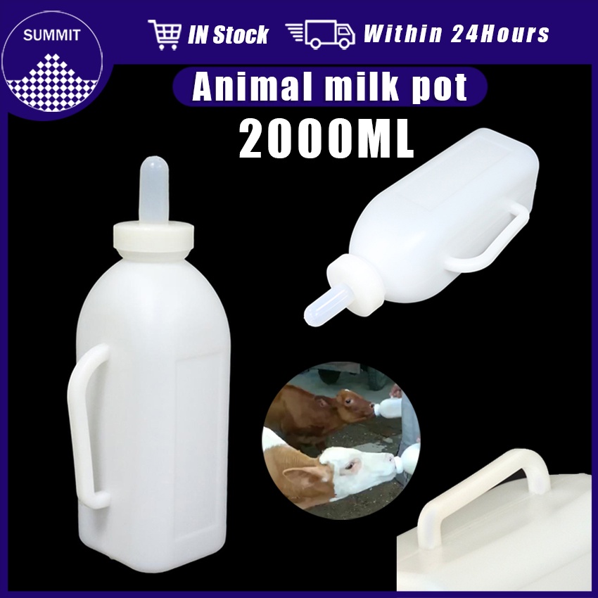 Calf Manna 2-Pack Calf Feeding Bottles 1000ml Rubber Nipple