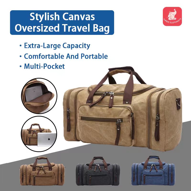 Thickened canvas large capacity hand luggage bag short distance travel