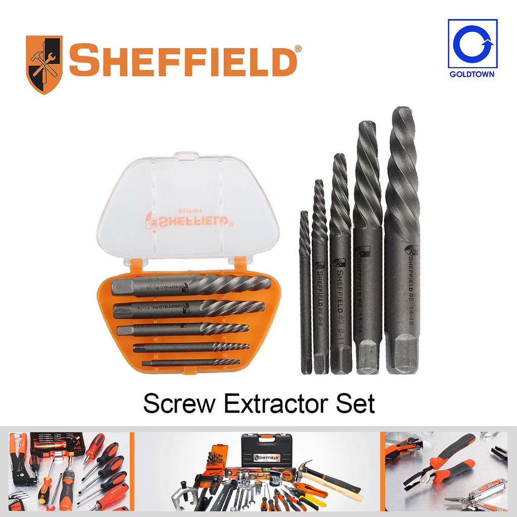 5Pcs Screw Extractor Set S117001 Sheffield Original Handtool Shopee