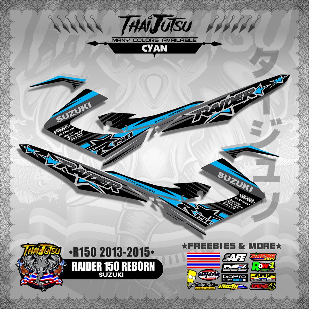 RAIDER 150 REBORN R150 2013- 2015 STOCK STICKER DECALS By THAIJUTSU ...