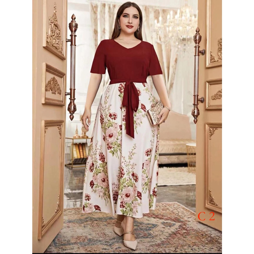 plus size plain formal dress free size semi XL
